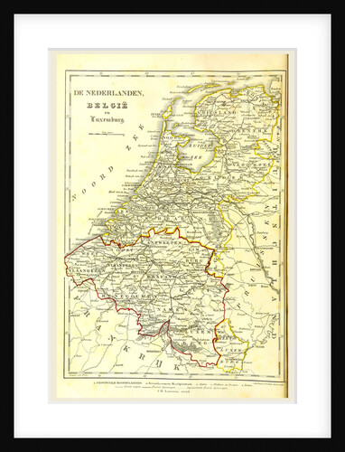 Map of The Netherlands, Belgium, Luxemburg by Anonymous