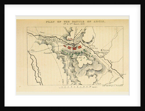 Map of the battle of Arcis, 1814, History of the Campaign in France in the year 1814 by Anonymous