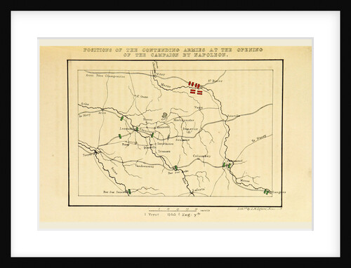 History of the Campaign in France in the year 1814, Opening of the campaign by Napoleon, map by Anonymous