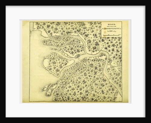 Map St. Petersburg, 1700, Russia by Anonymous