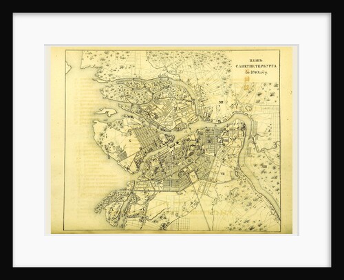 Map, 1840, St. Petersburg, Russia by Anonymous