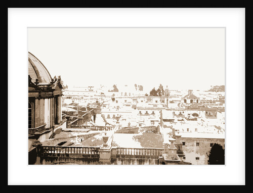 View towards Guadaloupe from cathedral, City of Mexico, Mex, Jackson, Cathedrals, Mexico, Mexico City, 1880 by William Henry