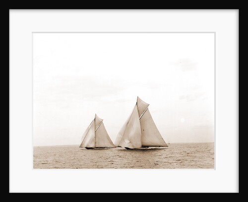 Columbia and Defender, spinnakers set, Columbia (Sloop), Defender (Yacht) by Anonymous