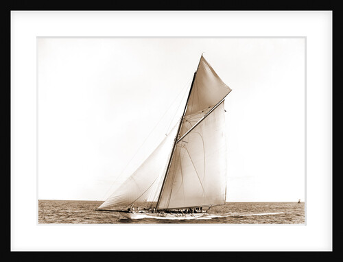 Columbia setting spinnaker boom, Oct. 3, 1899 by Anonymous