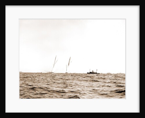 Columbia and Shamrock I coming for the line, Columbia (Sloop), Shamrock I (Yacht) by Anonymous