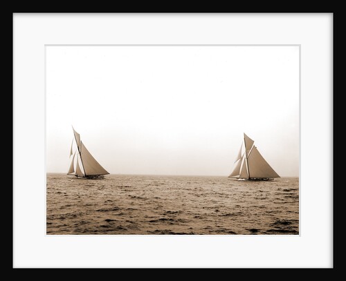 Shamrock I and Columbia two minutes after start, Columbia (Sloop), Shamrock I (Yacht) by Anonymous