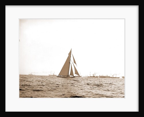 Columbia at the finish, Columbia (Sloop), 1899 by Anonymous