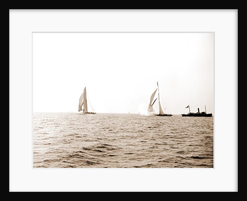 Columbia and Shamrock I after the start, Oct. 19, '99, Shamrock I (Yacht) by Anonymous