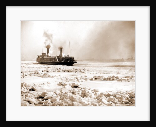 Car ferry turning in ice, Detroit River by Anonymous