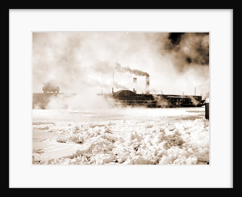 Car ferry turning in ice, Detroit River by Anonymous