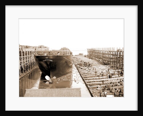 Str. Harvard in the slip, Detroit, Harvard (Freighter), 1900 by Anonymous