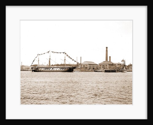 Receiving ship Wabash, Charlestown Navy Yard, Wabash (Ship), 1900 by Anonymous