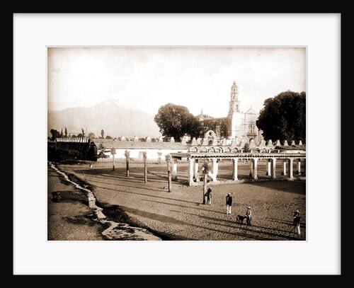 Popocatepetl from the plaza, Amecameca by Anonymous