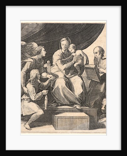 The Virgin and Child with St. Jerome and Tobias, Presented by the Archangel Gabriel by Marco Dente