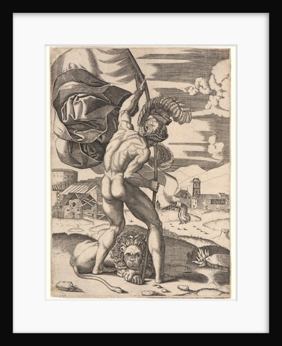 Standard Bearer, 16th century by Marcantonio Raimondi