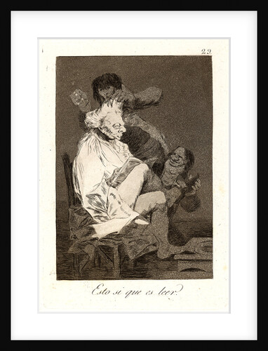 Esto si que es leer. (That certainly is being able to read.), 1796-1797 by Francisco de Goya