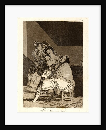 Le descañona. (She fleeces him.), 1796-1797 by Francisco de Goya