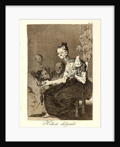 Hilan delgado. (They spin finely.), 1796-1797 by Francisco de Goya