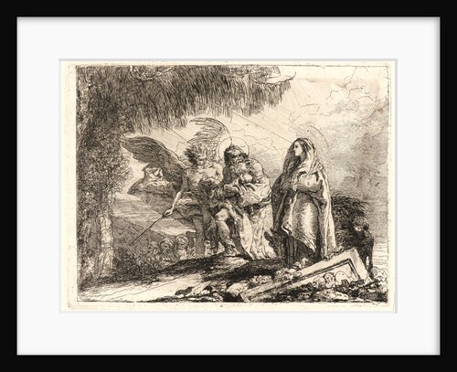The Flight, Holy Family Walking with Angel, 1750-1753 by Giovanni Domenico Tiepolo