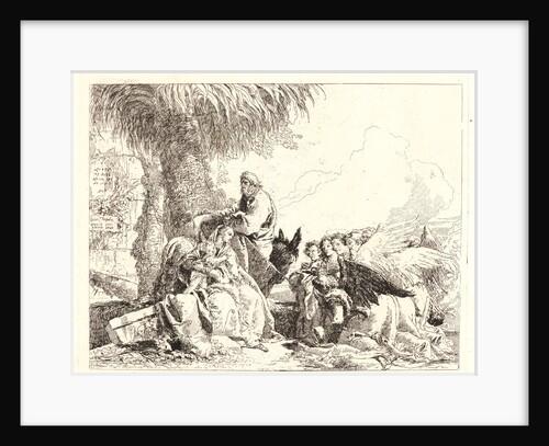 The Rest on the Flight, with Adoring Angels, 1750-1753 by Giovanni Domenico Tiepolo