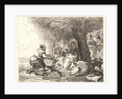 The Rest on the Flight with Joseph in Adoration, 1752 by Giovanni Domenico Tiepolo