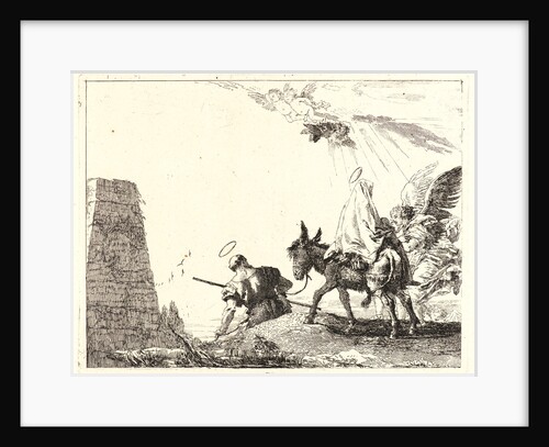 The Flight with Obelisk at the Left, 1750-1753 by Giovanni Domenico Tiepolo