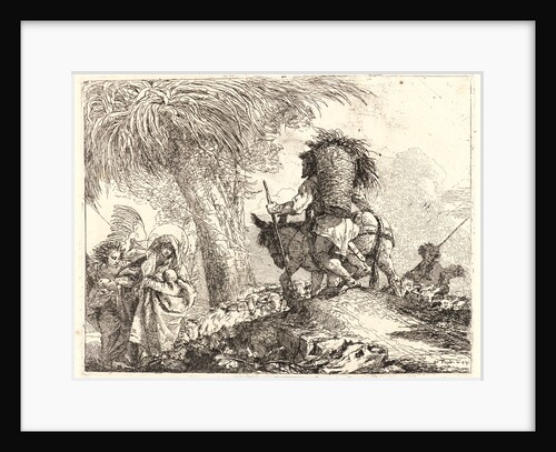 The Flight, Joseph at Right and Mary and Angel at Left, 1750-1753 by Giovanni Domenico Tiepolo