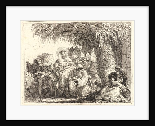 Joseph Kneels with the Child before Mary on the Donkey, 1750-1753 by Giovanni Domenico Tiepolo