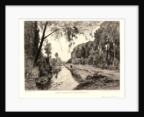 St. Martin Canal at Saint Maxence Bridge (Canal St. Martin à Pont Saint Maxence, Oise), 19th century by Maxime Lalanne