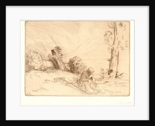 Peasant Seated near a Hedge (Paysanne Assise près d'une Haie) by Alphonse Legros