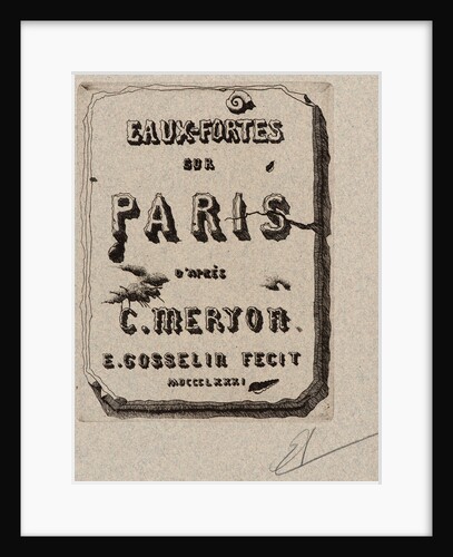 Title Page, Eaux-Fortes sur Paris, 1881 by Edmond Gosselin