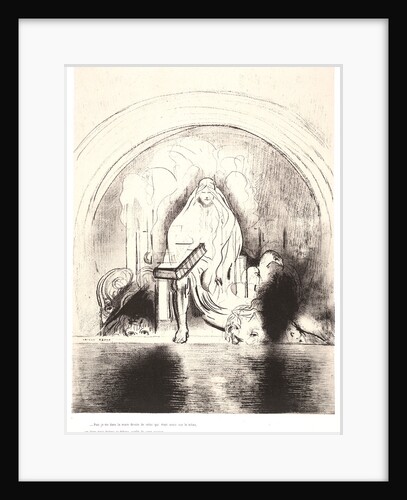 And I saw in the right hand of him that sat upon the throne a book written within and on the backside, sealed with seven seals, 1899 by Odilon Redon