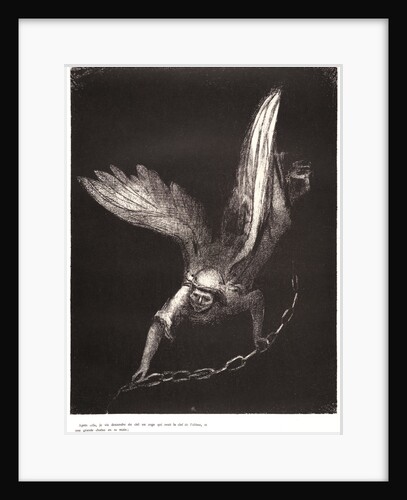 And I saw an angel come down from heaven, having the key of the bottomless pit and a great chain in his hand, 1899 by Odilon Redon