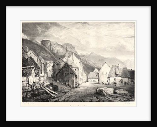 Entreé du Village des Bains, 1831 by Eugène Isabey