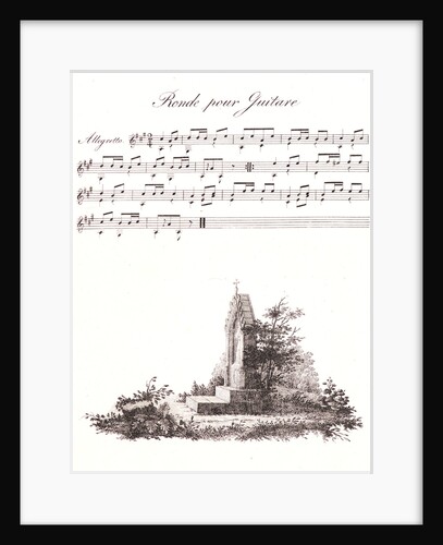 A Pen Drawing and Musical Notes, from Receuil Papryographique, 1820 by Alois Senefelder