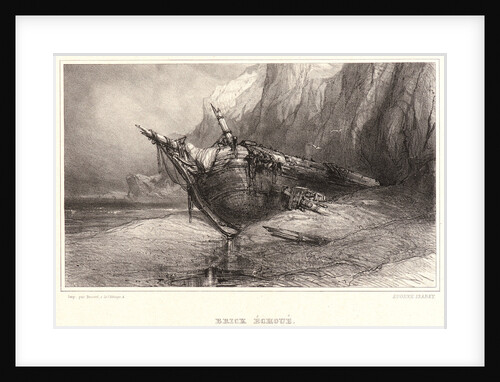 Stranded Brig, 19th century by Eugène Isabey