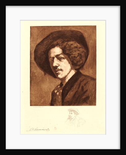 Portrait of Whistler after His Self- Portrait, Aged 20 by Henri Charles Guérard
