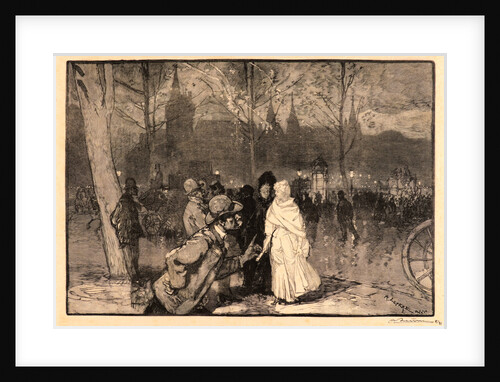Sortie du Théatre du Chatelet, 1888 by Auguste Louis Lepère