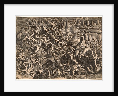 The Sea Battle, 1538 by Giovanni Battista Scultori