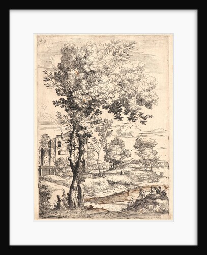 Landscape with Two Men near a Knoll, ca. 1660-1680 by Giovanni Francesco Grimaldi