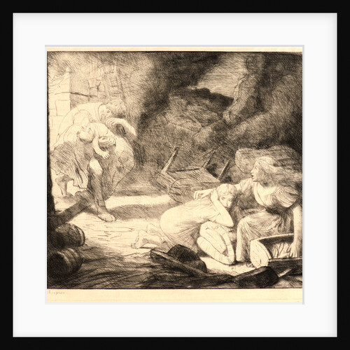 The Fire (L'incendie), 1876 or earlier by Alphonse Legros