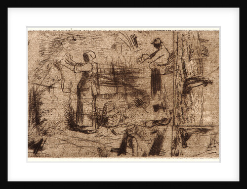 Sketches of Three Subjects, ca. 1847-1848 by Jean-François Millet