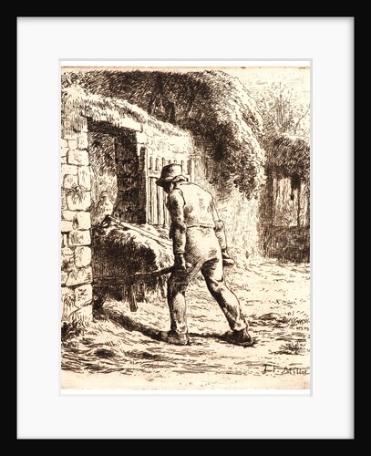 Peasant with a Wheelbarrow (Le Paysan Rentrant du Fermier), ca. 1857-1858 by Jean-François Millet