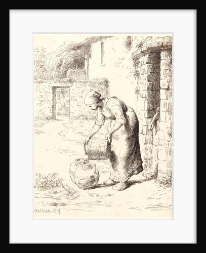 Woman Emptying a Pail (Femme vidant un seau), 1862 by Jean-François Millet