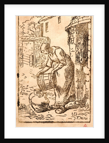 Woman Filling Water Cans (Femme vidant un seau), 1874 by Jean-François Millet