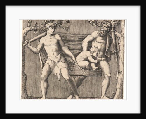 Two Fauns Carrying a Child, probably after a sarcophagus, ca. 1513-1515 by Marcantonio Raimondi