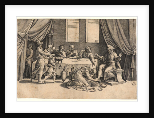 Christ in the House of Simon, the Pharisee, 1520- 1524 by Marcantonio Raimondi