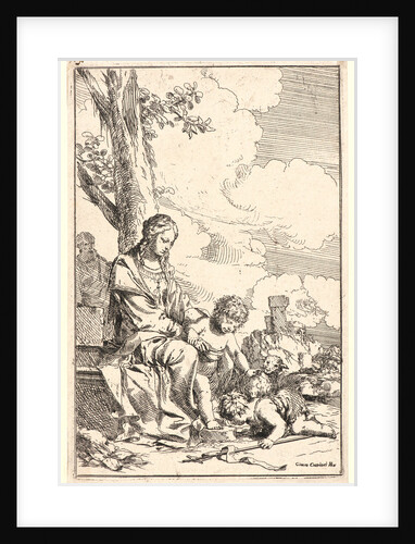 L'Hommage du Petit St. Jean (The Holy Family), 17th century. by Giulio Carpioni