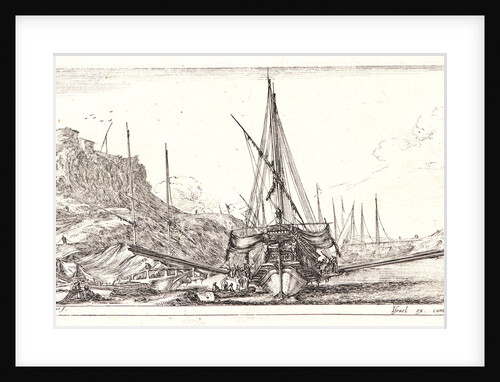 Une galere sur le point de quitter la rade, 1644 by Stefano Della Bella