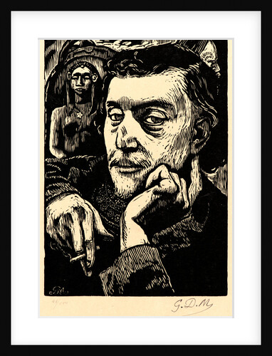 Woodcut after a Self Portrait of Paul Gauguin by Georges Daniel de Monfreid